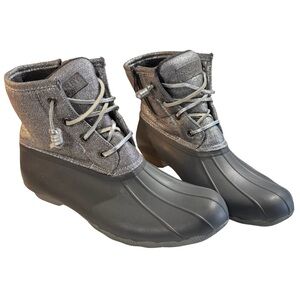 Sperry Women’s Waterproof Duck Boots Silver/Grey Size 8
